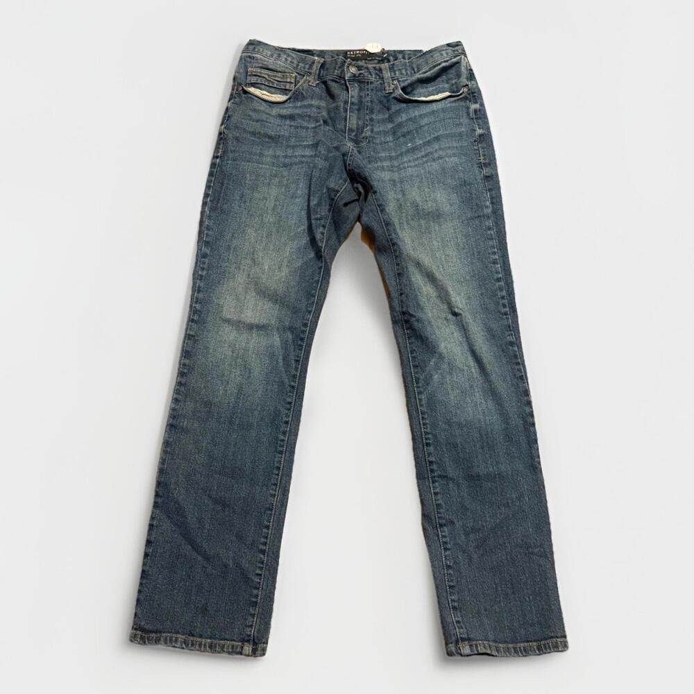 Retrofit Straight Leg Jeans Dark Wash Stretch Denim Men’s 32x32